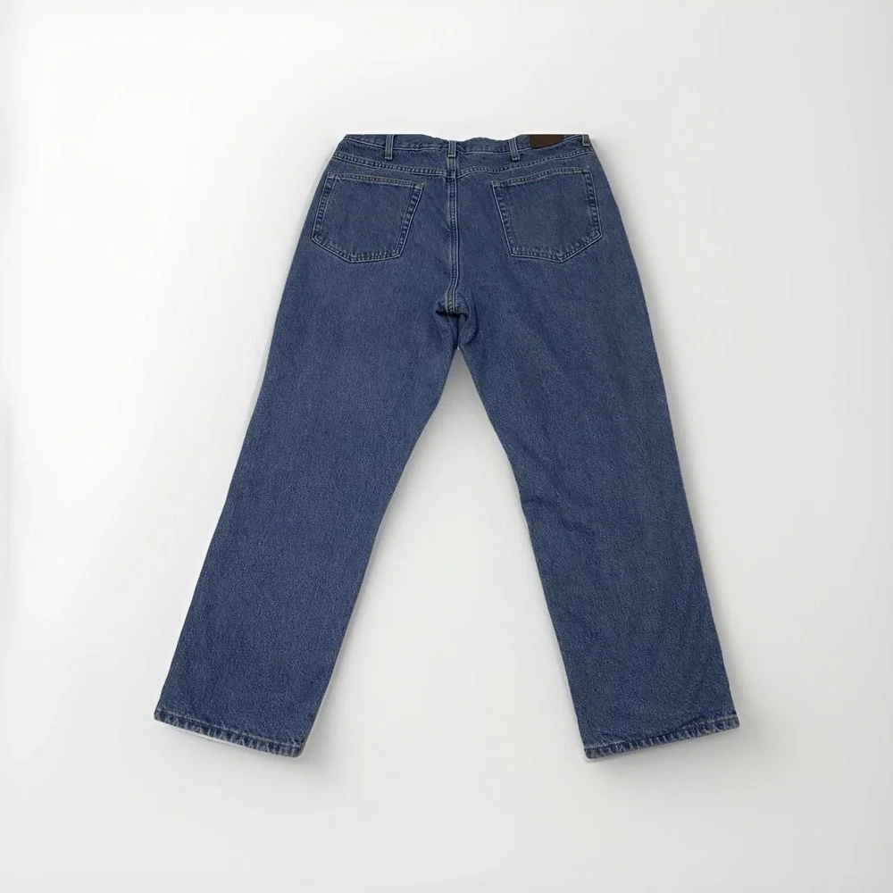 L.L.Bean Men's Classic Fit Straight Blue Denim Jeans Lined 5-Pocket